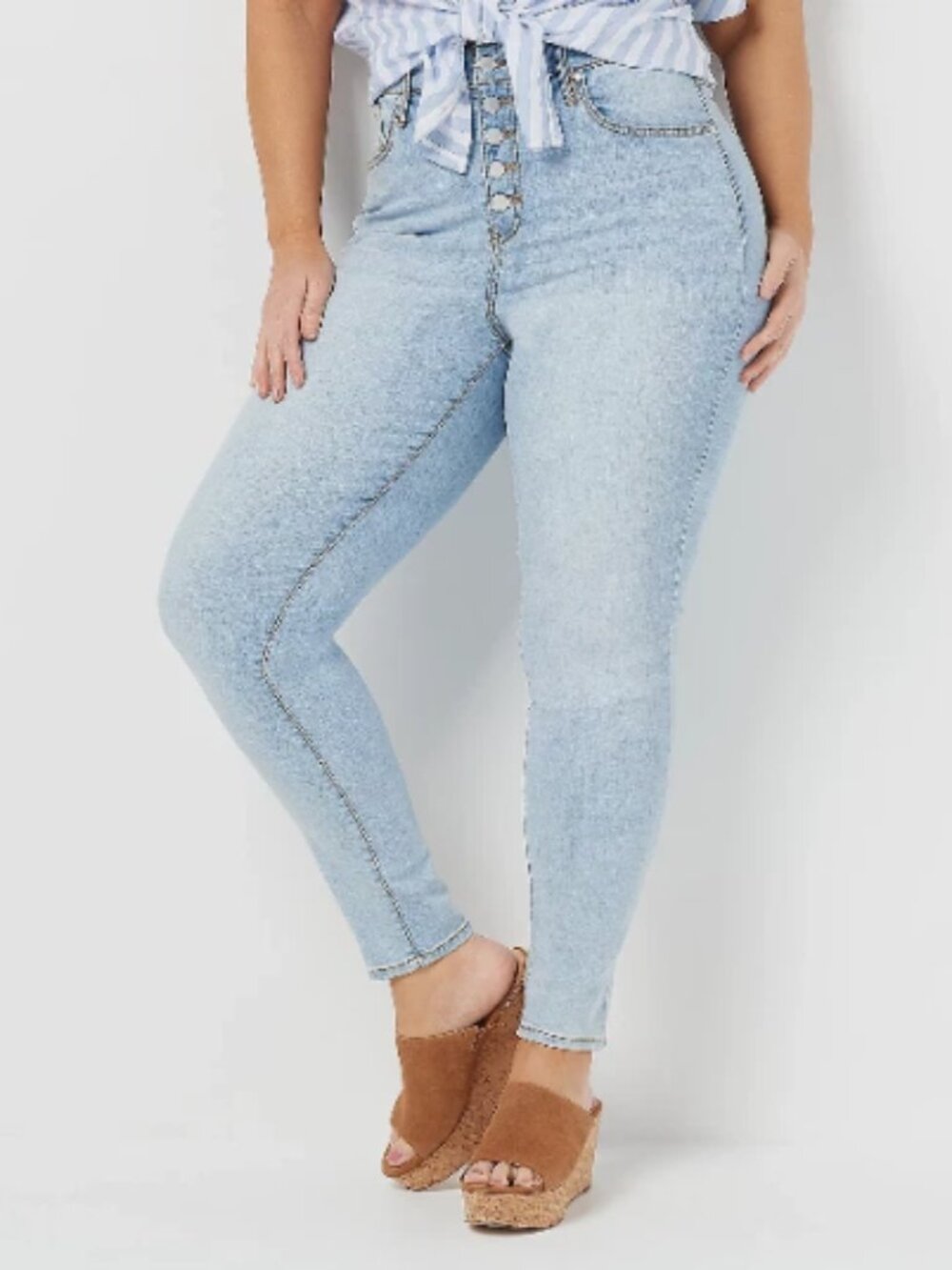 All Worthy Hunter McGrady Sknny Ankle Btn Fly Denim-Med Indigo-Petite 32-A378418
